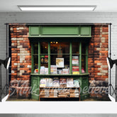 Aperturee - Brick Wall Newsstand Birthday Cake Smash Backdrop